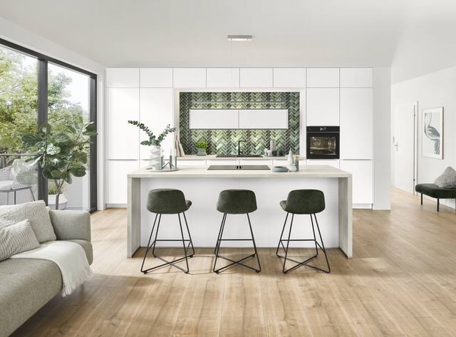 Cocina en acabado Blanco alpino mate perfecto