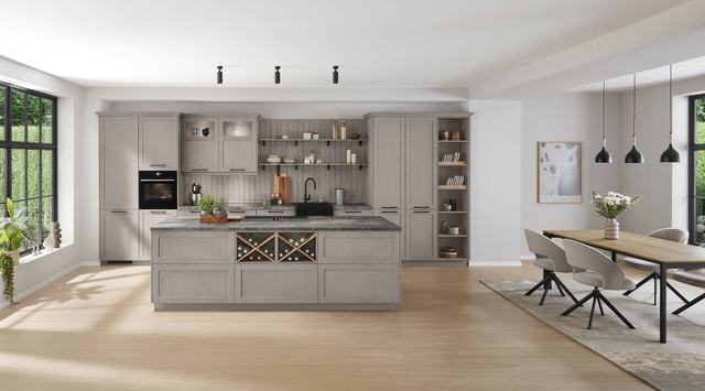 Cocina en acabado Estructura de madera macchiato
